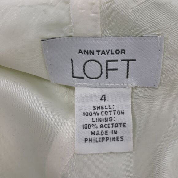 Ann Taylor Loft Dress Cotton Sleeveless Retro Fit Flare Striped Pale Green Sz 4 - Picture 8 of 10